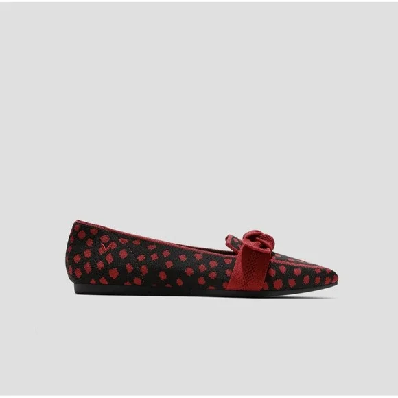Vivaia Pointed Toe Loafers Michelle 2.0 Ruby Red Women Size 5 Polka Dot Preppy - Picture 2 of 8
